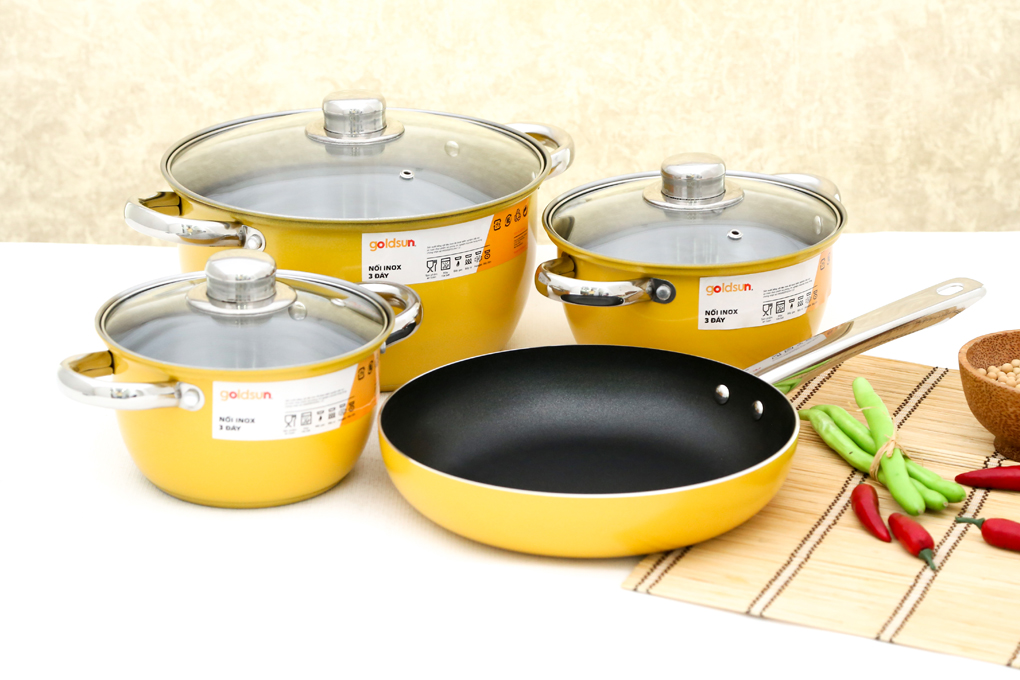 bộ nồi chảo Goldsun 2