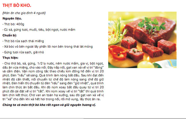 thịt bò kho với nồi áp suất điện