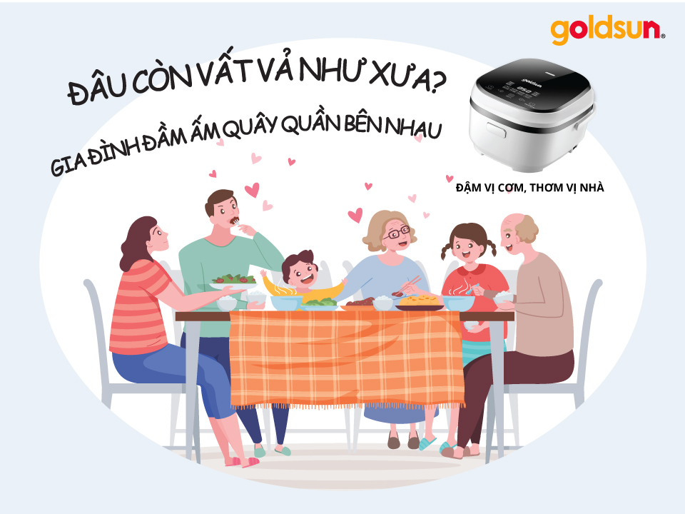 Đâu còn vất vả nhờ nồi cơm điện cao tần goldsun
