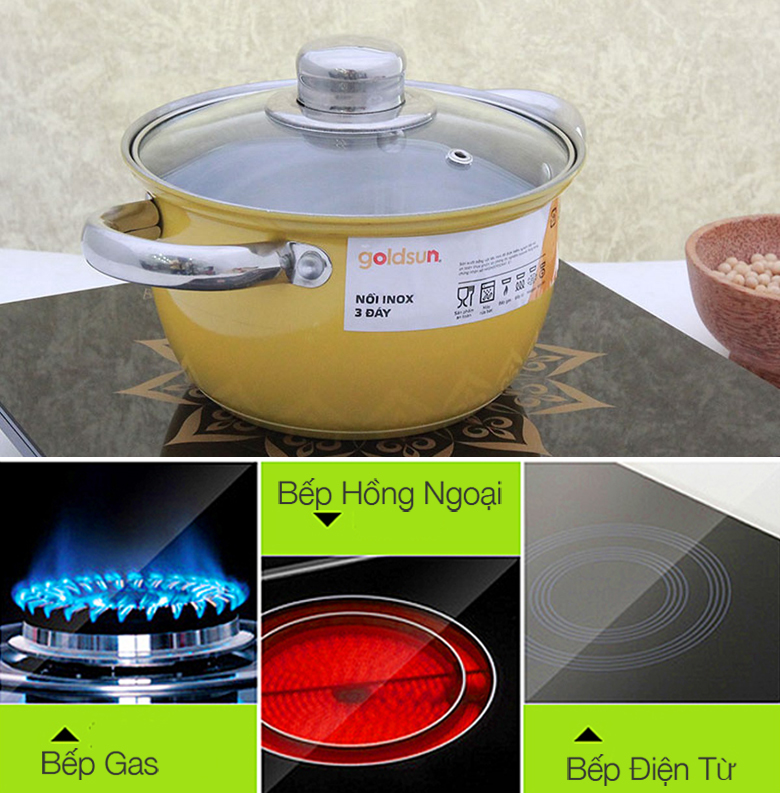 bo noi chao Goldsun GE31 bộ nồi chảo Goldsun GE31-4307 SG