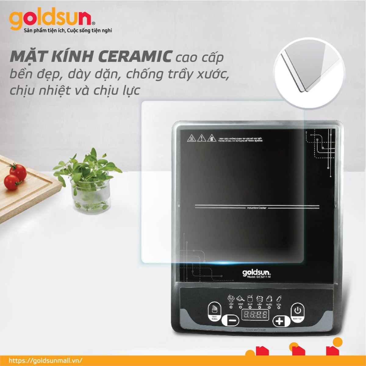 Bếp điện từ đơn Goldsun GIC3211-M