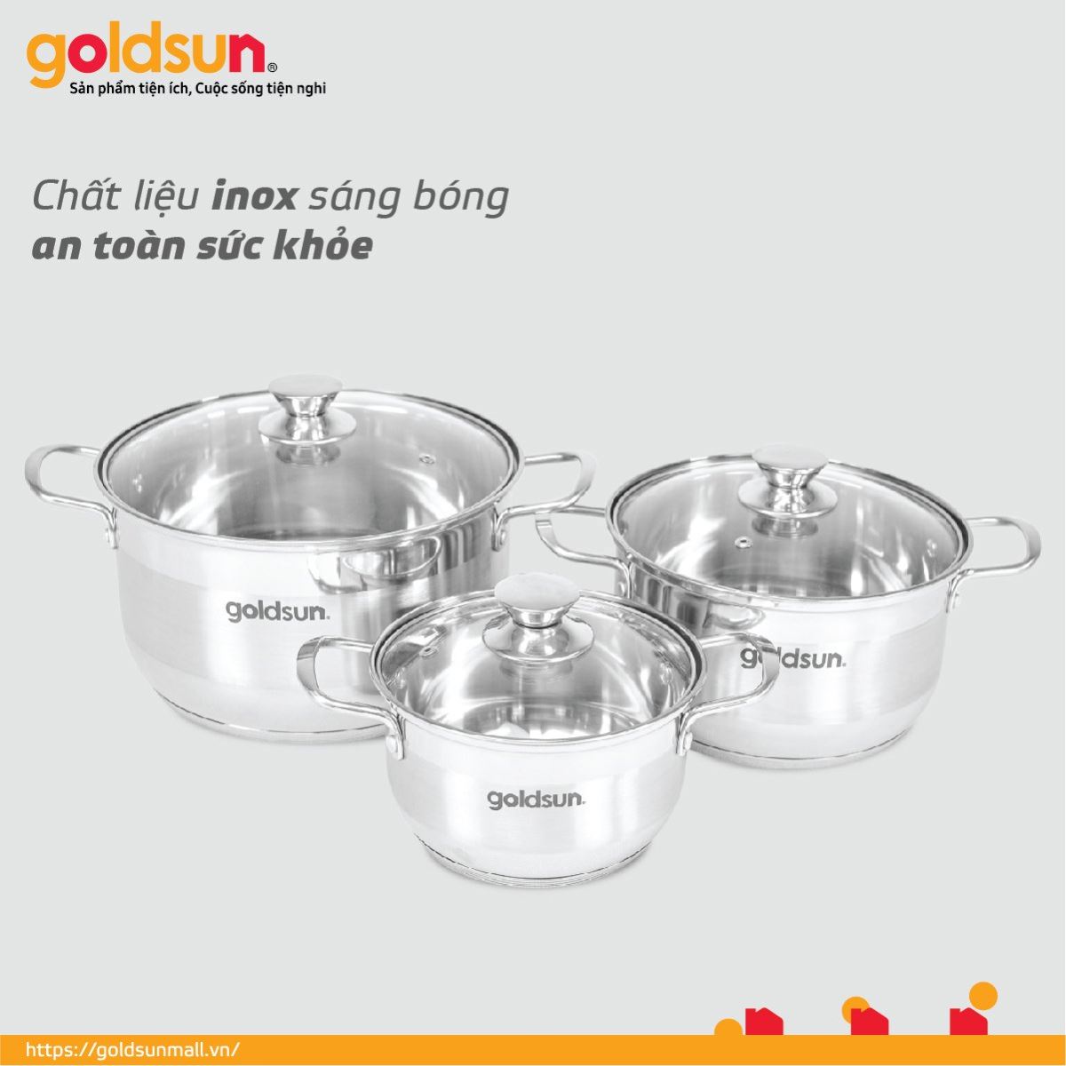 Bộ nồi inox 5 đáy Goldsun GPS1725