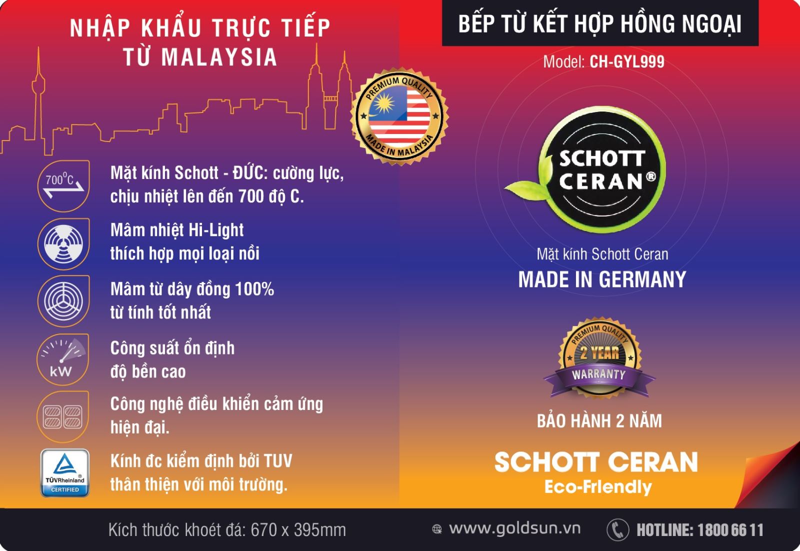 Bếp điện từ kết hợp hồng ngoại CH-GYL999