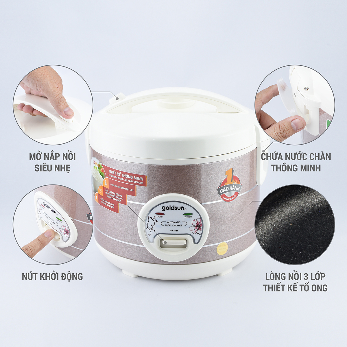 Nồi cơm điện GOLDSUN GR-1122 1.2 lít