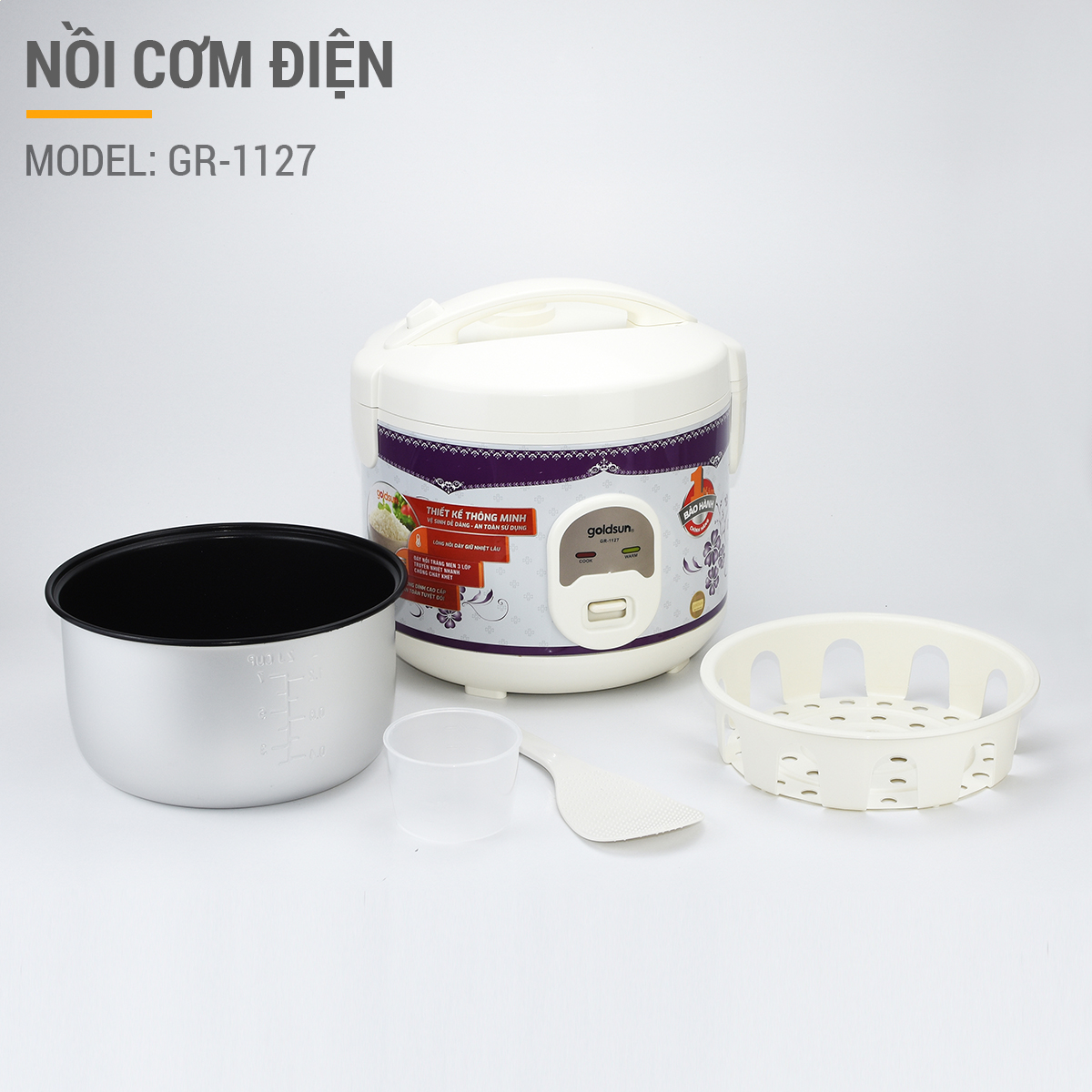 Nồi Cơm Điện Nắp Gài 1,2L GoldSun GR- 1127
