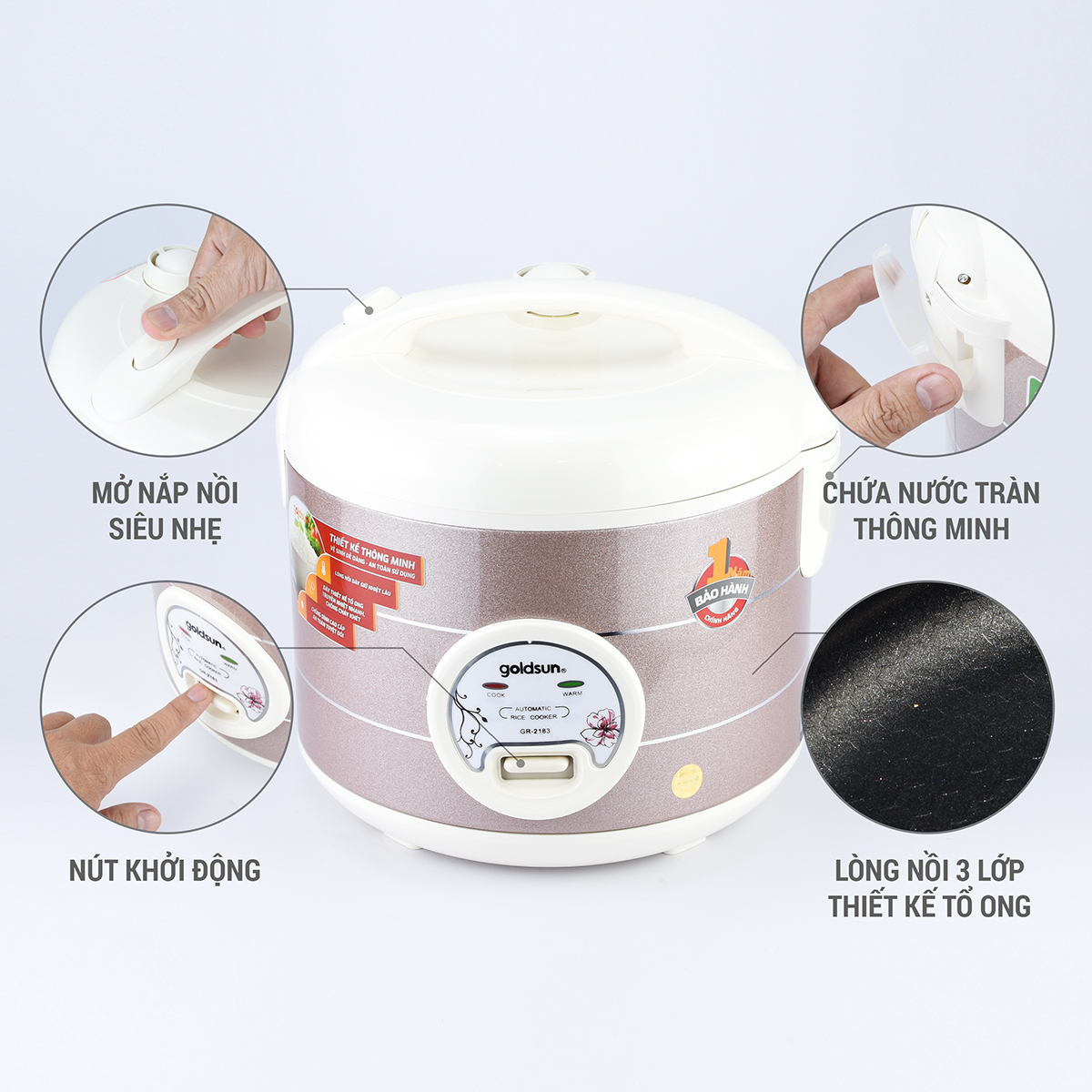 Nồi cơm điện cơ 1.8 lít GR-2183