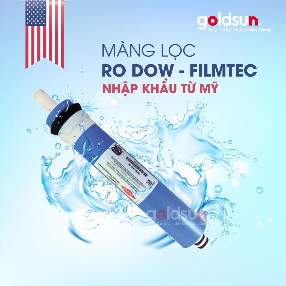 Máy lọc nước Goldsun Hydrogen FA1801 màu đỏ