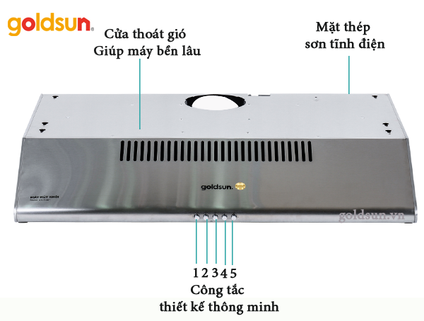 Máy hút mùi Goldsun GS-708I* (Điều khiển cơ)