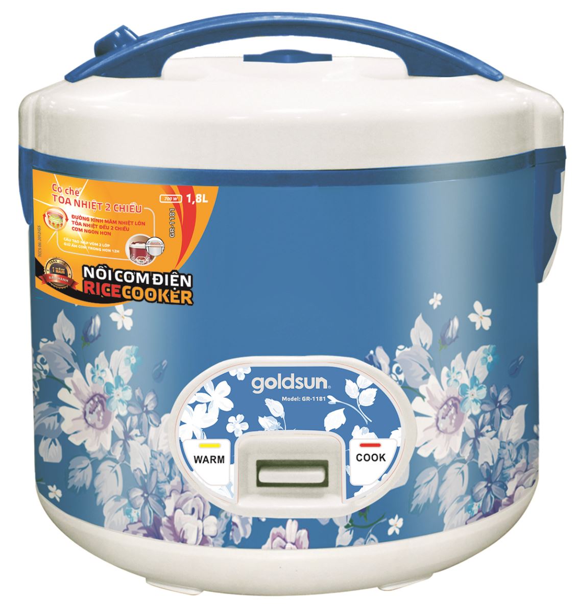 NỒI CƠM ĐIỆN CƠ 1.8L GOLDSUN GR-1181(DB)