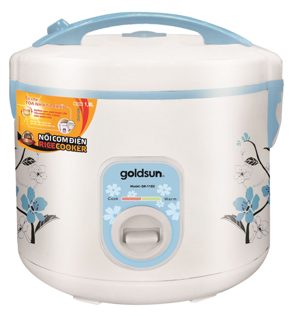 NỒI CƠM ĐIỆN CƠ 1.8L GOLDSUN GR-1182(LB)