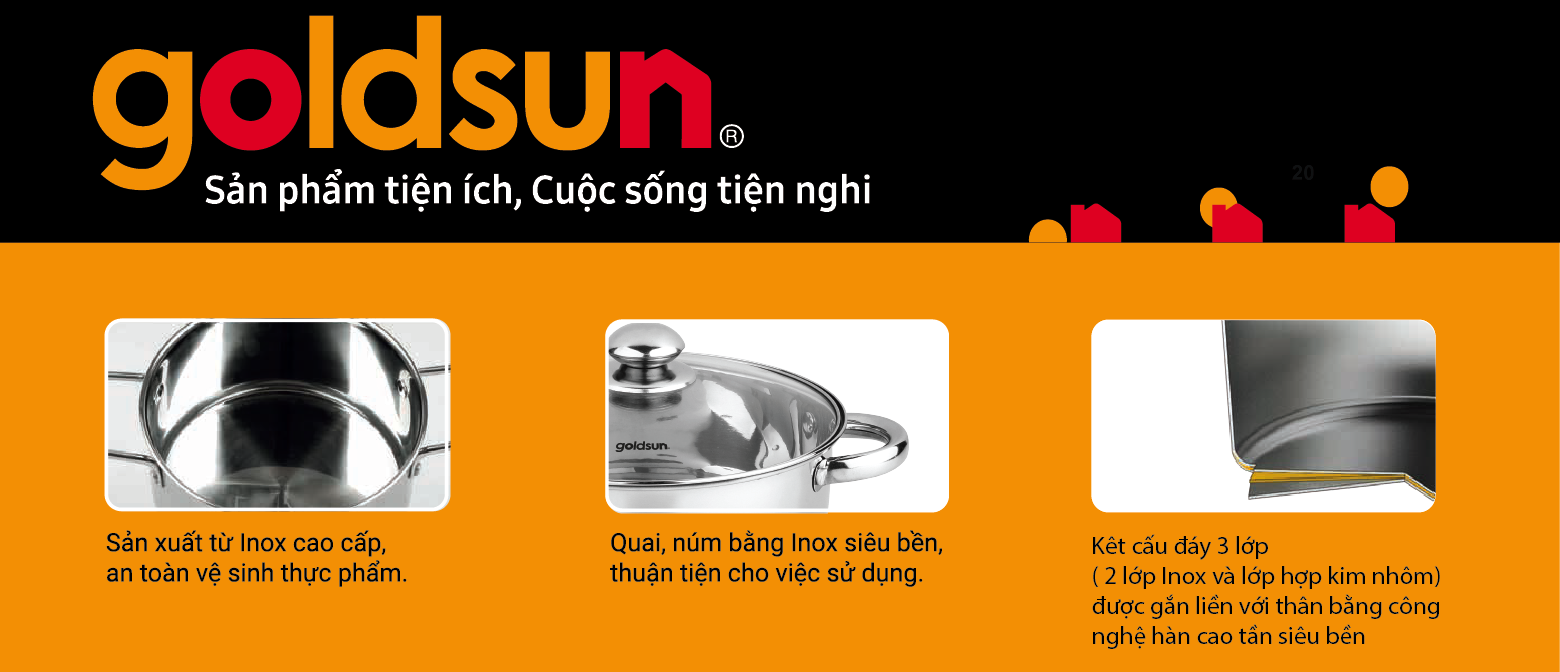 Bộ nồi inox 3 đáy GE40-3306SG
