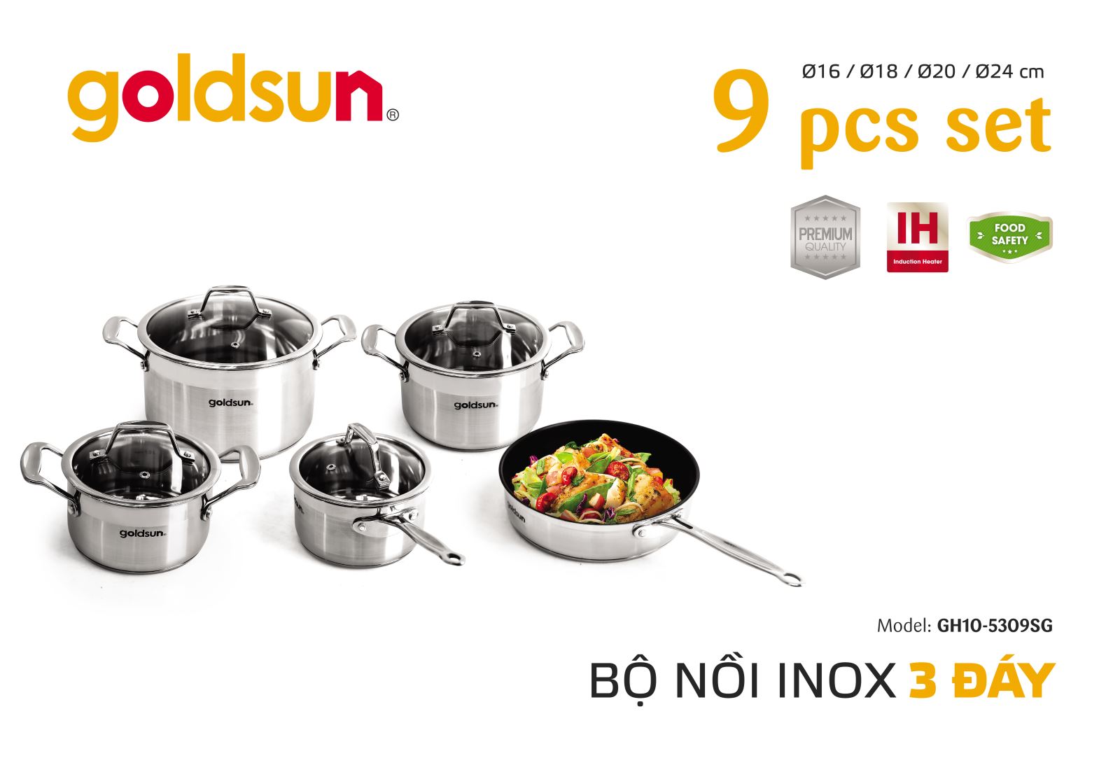 Bộ nồi inox Goldsun GH10-3306SG
