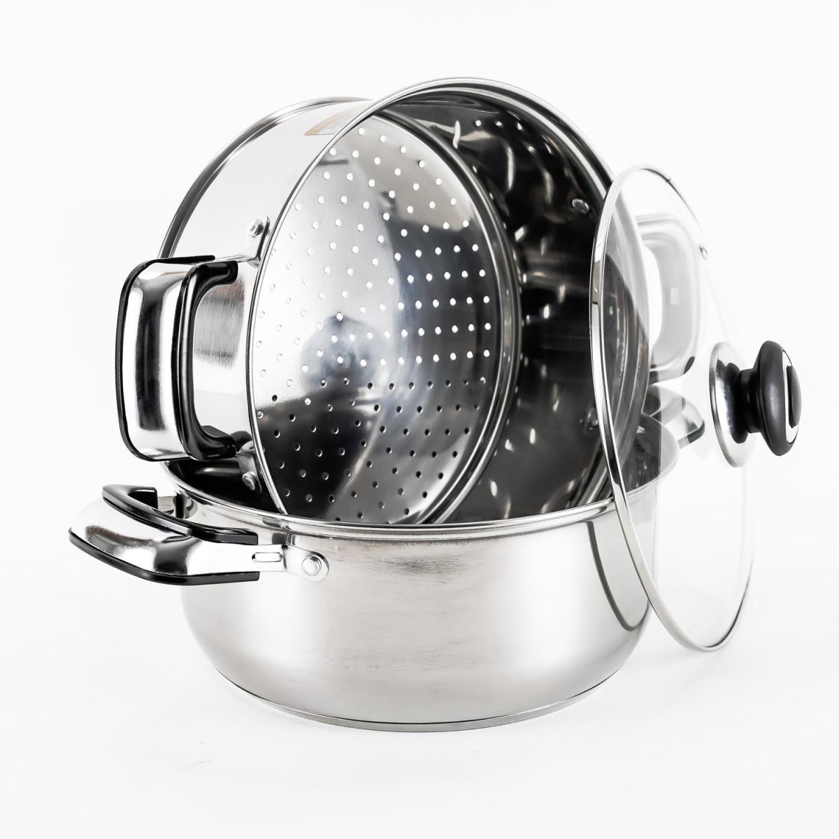 Bộ nồi inox xửng hấp vung kính Goldsun GE05-2303SG*