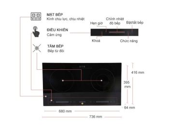 Bếp từ kết hợp hồng ngoại Goldsun CH-GYL26