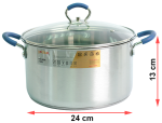 Bộ 3 nồi inox Goldsun GH18-3306SG - Quai xanh