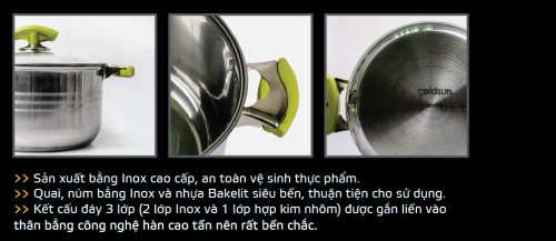 Bộ nồi inox Goldsun GP17-3306SG