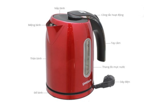 Ấm siêu tốc Goldsun 1,8 lít EK-GF1836S Đỏ