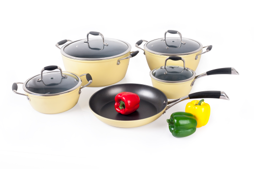 Bộ nồi inox - chảo chống dính Ceramic Goldsun ROMA CHEF AH08-4