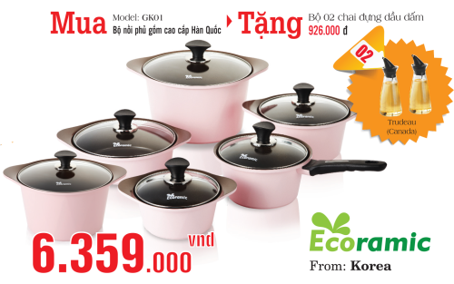 Bộ nồi gốm cao cấp HÀN QUỐC GK01