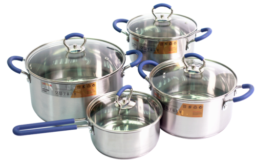 Bộ nồi inox Goldsun GH18-4308SG - Quai Xanh