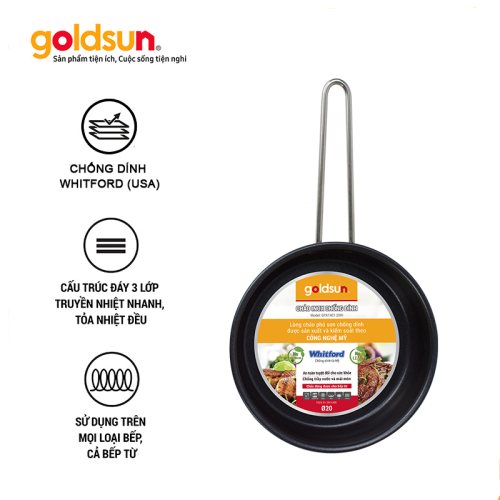 Chảo inox chống dính Goldsun GPA1401-20IH