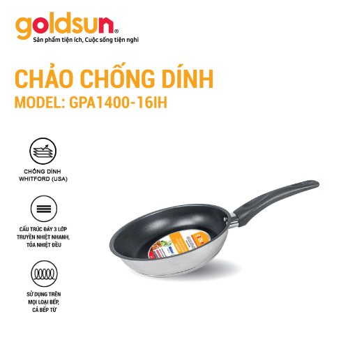 Chảo inox chống dính Goldsun GPA1400-16IH