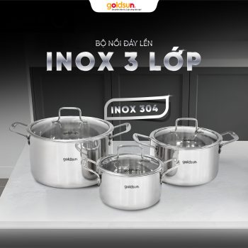 Bộ nồi Inox 3 lớp đáy liền Goldsun GPS1770-S