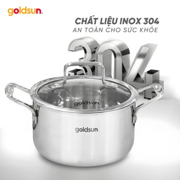 Bộ nồi Inox 3 lớp đáy liền Goldsun GPS1770-S