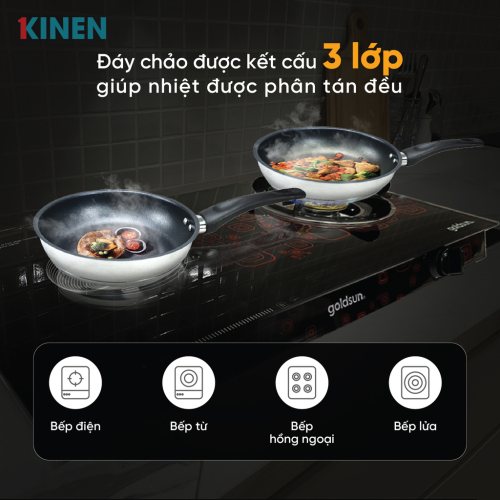 Chảo inox chống dính Kinen KPA1420-26IH